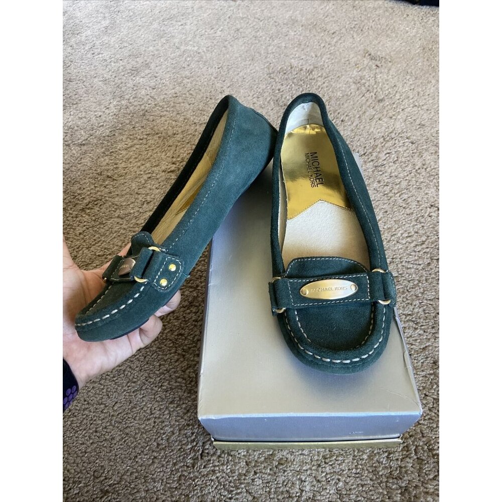 Michael Kors Suede‎ Moccasin Loafer Flats Sage Dark Green 6M - Picture 9 of 9